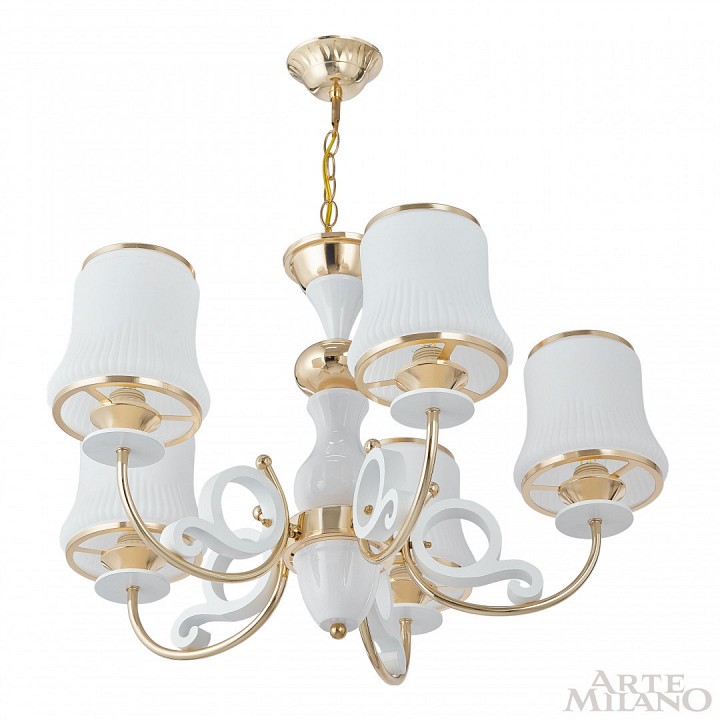 Подвесная люстра arte milano florentia-1097 301097/5 wh/gd