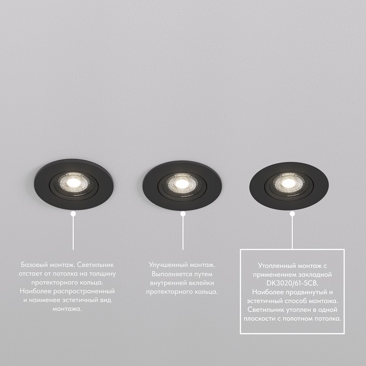 Встраиваемый светильник denkirs dk3020 dk3020-bk