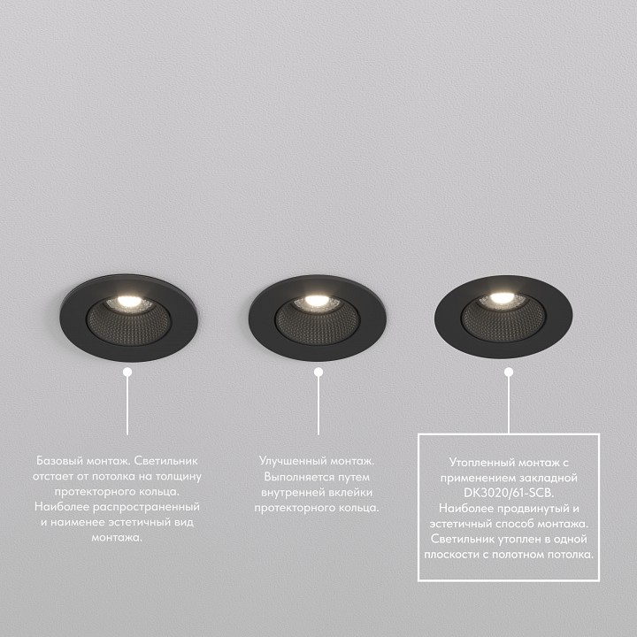 Встраиваемый светильник denkirs dk3020 dk3061-bk