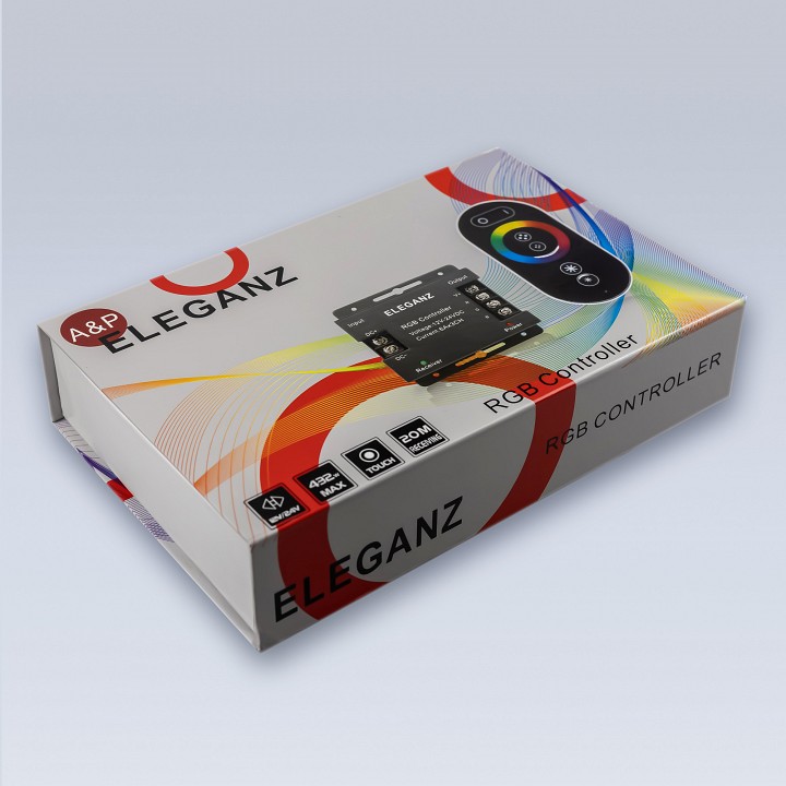 Контроллер-регулятор цвета rgb с пультом ду eleganz  1001