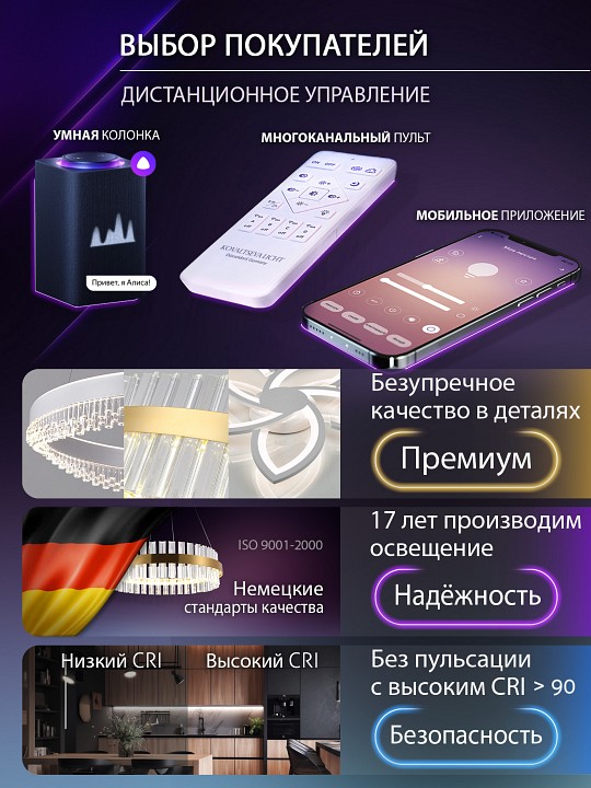 Потолочная люстра natali kovaltseva home led smart 84000