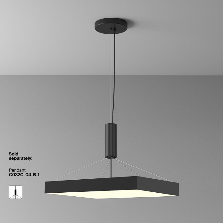 Накладной светильник maytoni zon c032cl-90w3k-sq-b