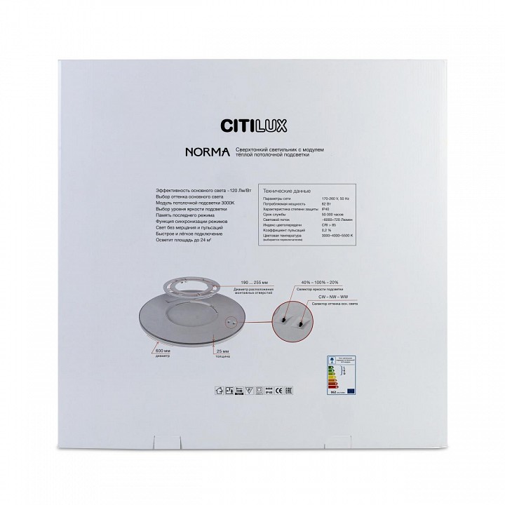 Накладной светильник citilux norma cl748601