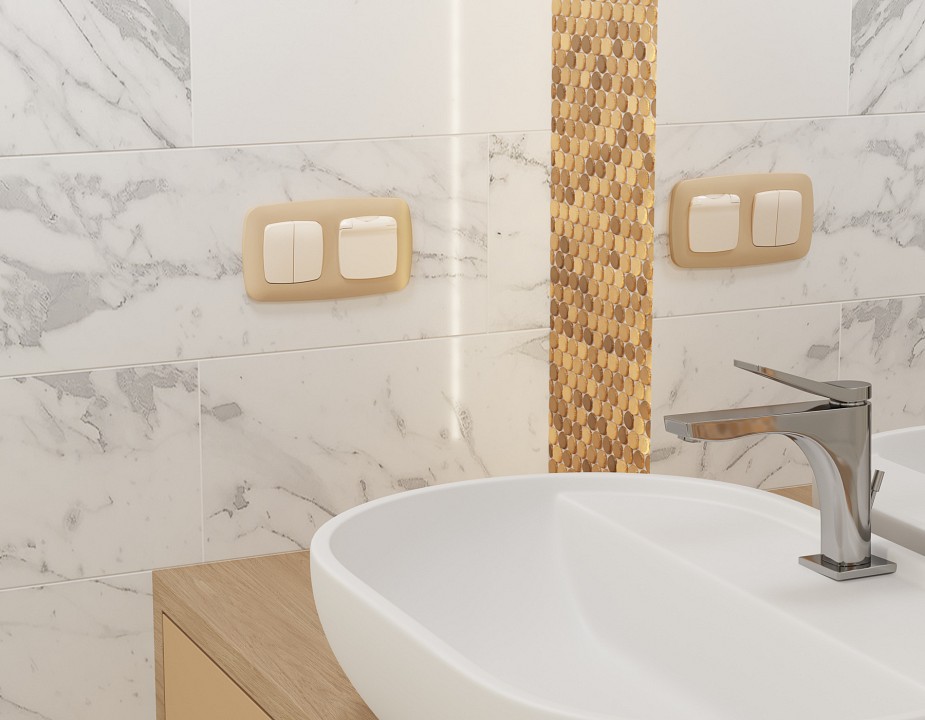 Выключатель перекрестный двухклавишный без рамки ambrella volt omega mo303030