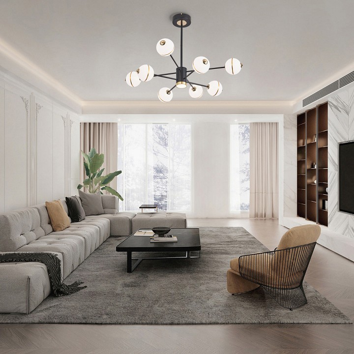 Люстра на штанге arte milano ferrara-72069 272069/8 bk