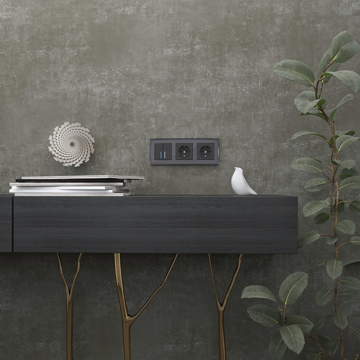 Рамка на 3 поста werkel diamant (черный) w0031208