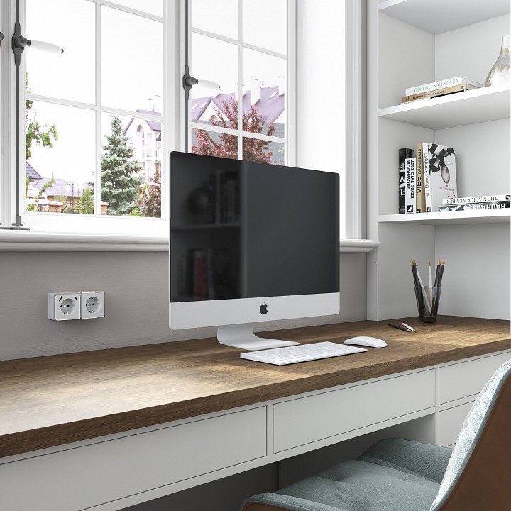 Розетка с заземлением и со шторками и usb werkel gallant (белая) w5071701