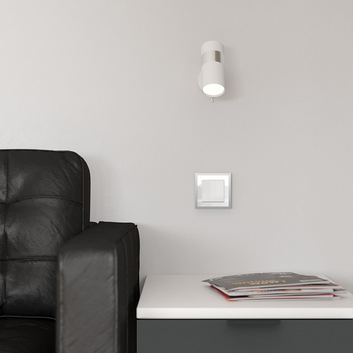 Рамка на 1 пост werkel baguette (белый/серебро) w0012850