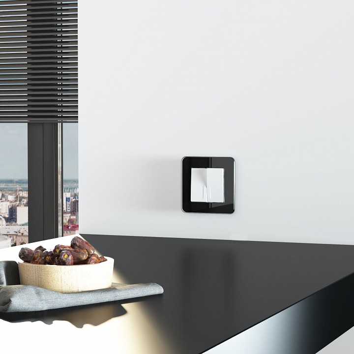 Рамка на 1 пост werkel elite (черный, Стекло) w0012448