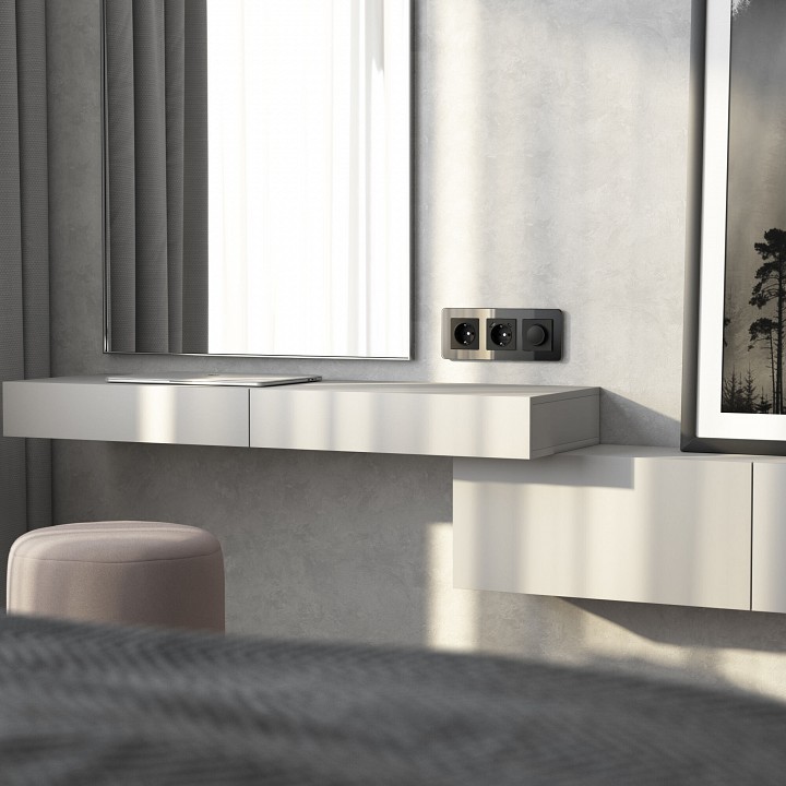 Рамка на 3 поста werkel elite (черный, Стекло) w0032448