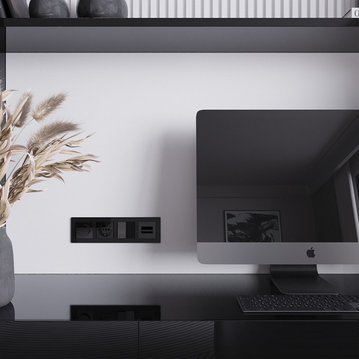 Накладка для розетки ethernet rj-45 werkel черный акрил w1191148