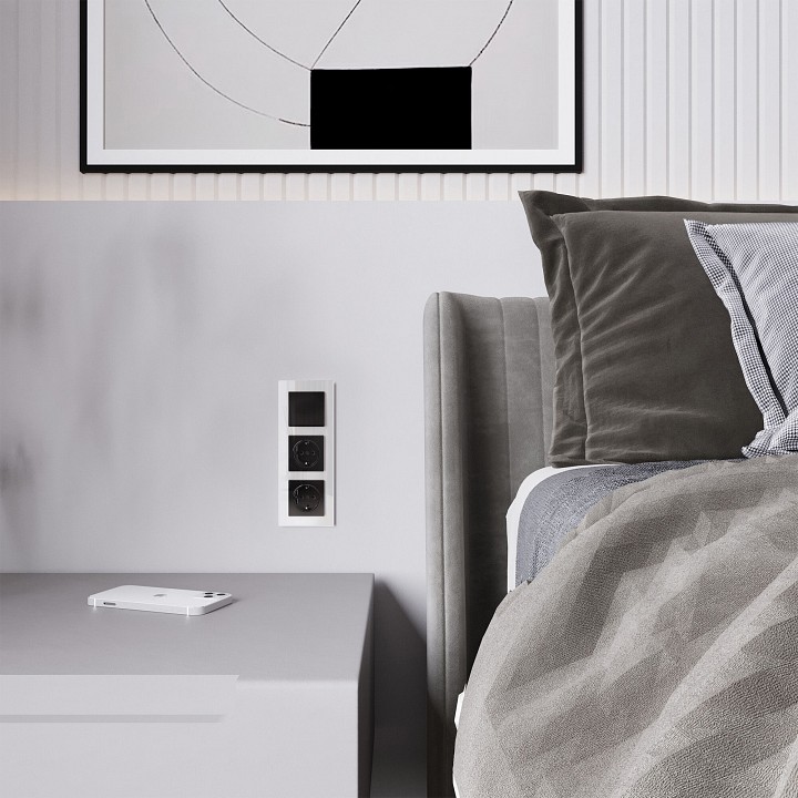 Выключатель проходной одноклавишный без рамки werkel черный акрил w1112048