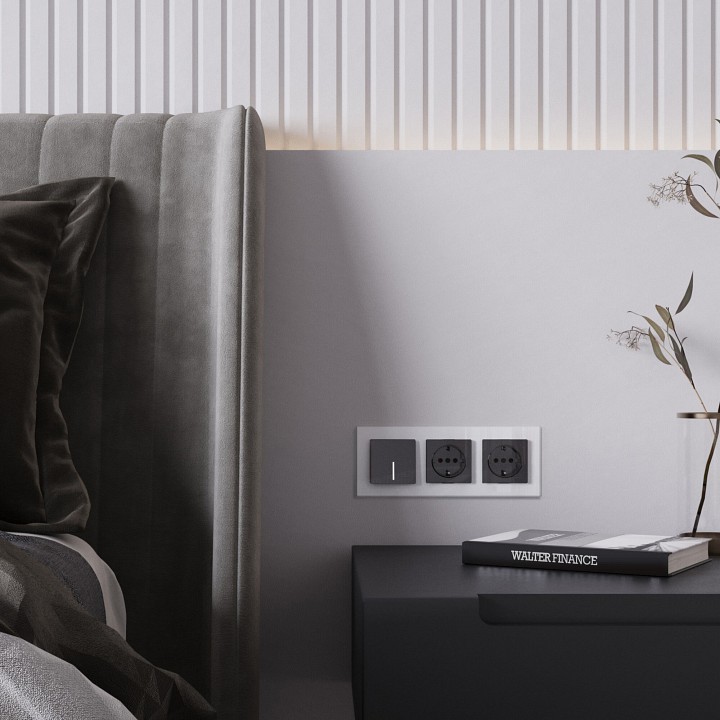 Розетка с заземлением и со шторками, Без рамки werkel черный акрил w1171148