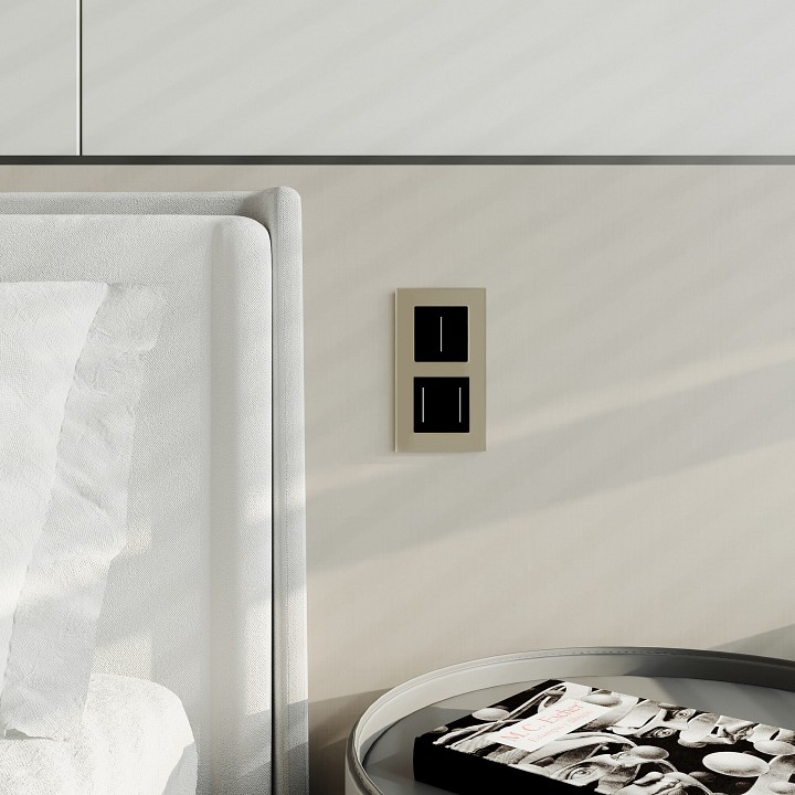 Выключатель сенсорый двухклавишный с подсветкой и функцией wi-fi, Без рамки werkel черный w4523008