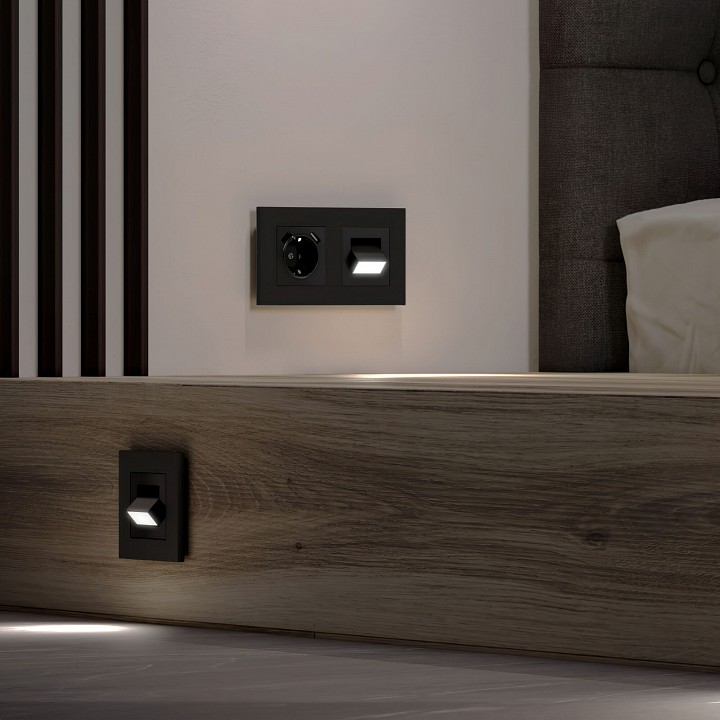 Заглушка для поста с подсветкой, Без рамки werkel turn (черный матовый) w1154708