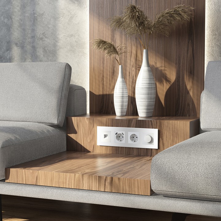 Рамка на 4 поста werkel senso (белый, Стекло soft-touch) w0043101