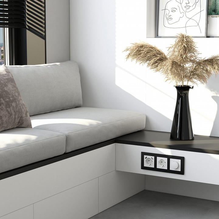 Рамка на 3 поста werkel senso (черный, Стекло soft-touch) w0033108