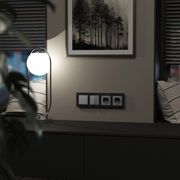 Рамка на 4 поста werkel senso (черный, Стекло soft-touch) w0043108