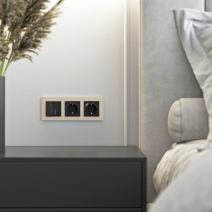 Рамка на 3 поста werkel senso (шампань, Стекло soft-touch) w0033111