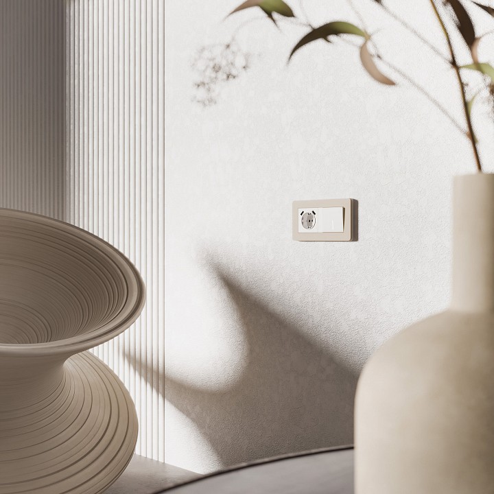 Рамка на 2 поста werkel split (айвори/белый, Soft-touch) w0023066