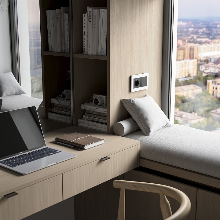 Рамка на 2 поста werkel split (белый/черный, Soft-touch) w0023068