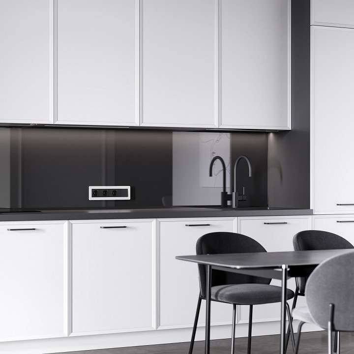 Рамка на 4 поста werkel split (белый/черный, Soft-touch) w0043068