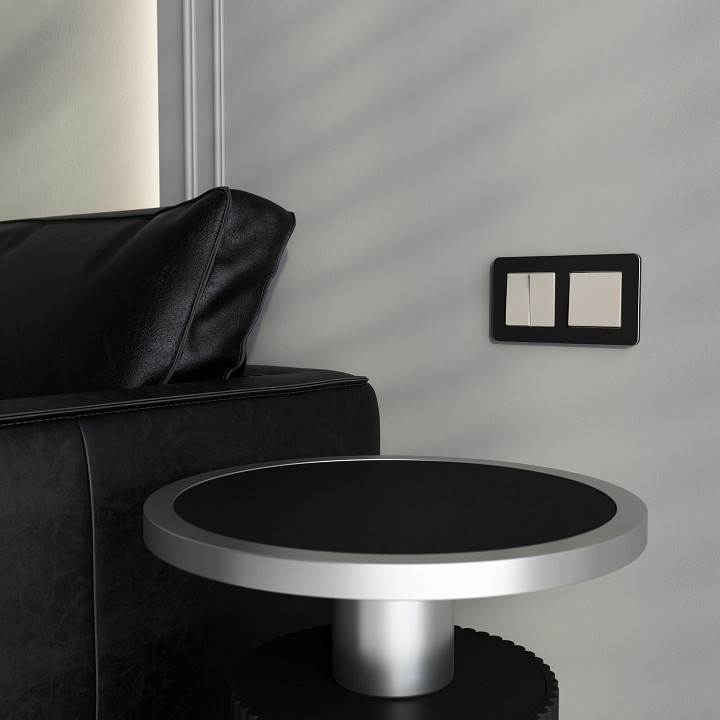 Выключатель проходной одноклавишный без рамки werkel дымчатый w1210004