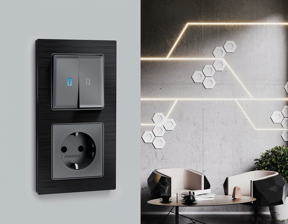 Рамка на 1 пост ambrella volt platos металл af550501