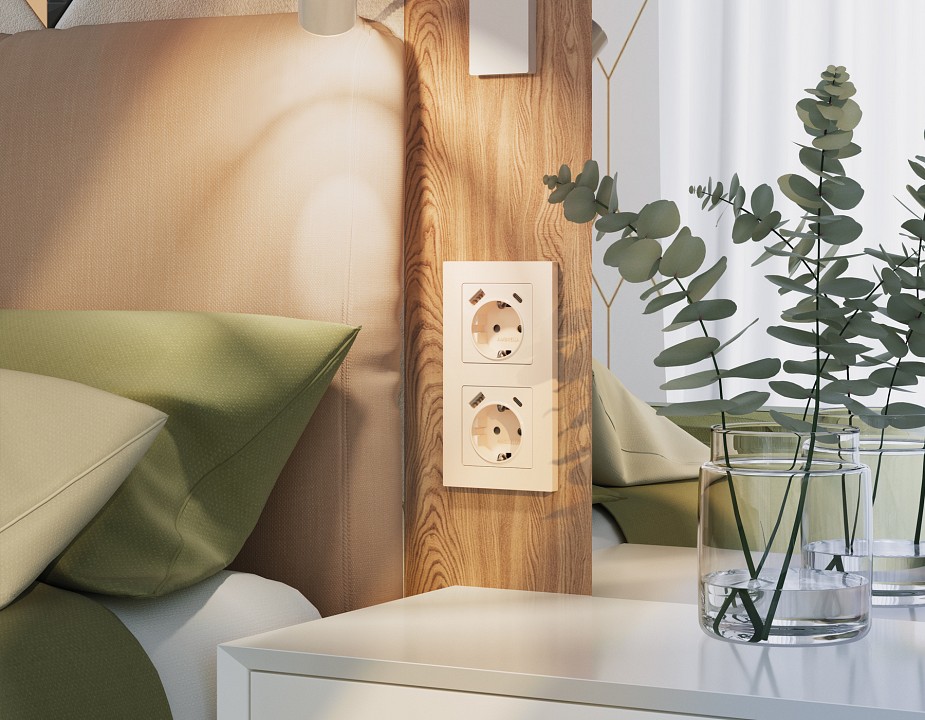 Накладка для розетки с заземлением и со шторками и 2хusb type a и c ambrella volt quant ap3100