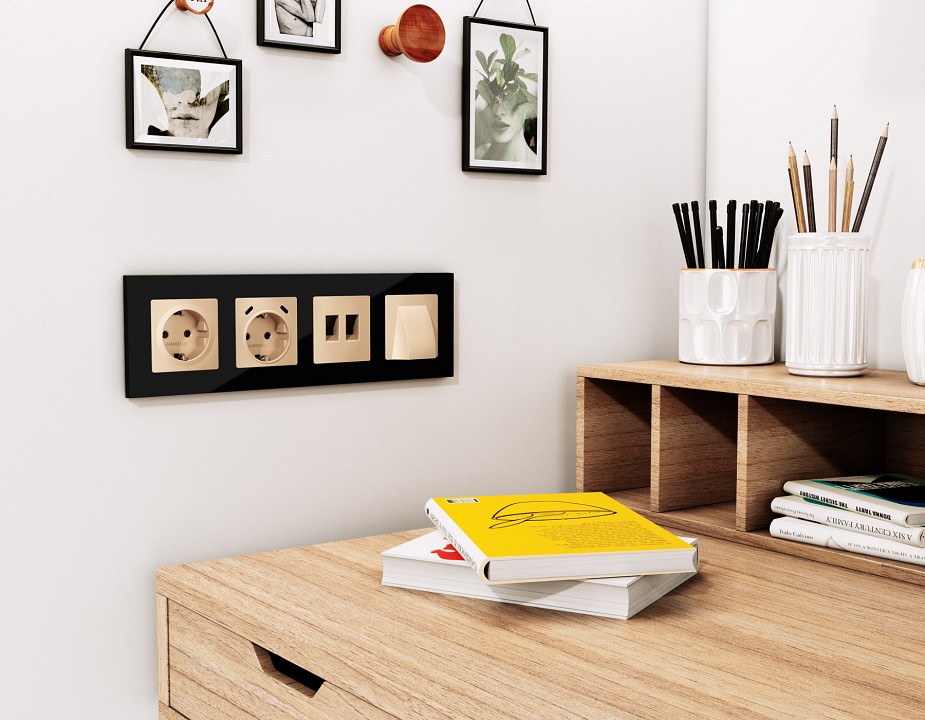 Розетка для вывод кабеля без рамки ambrella volt alfa ma615810