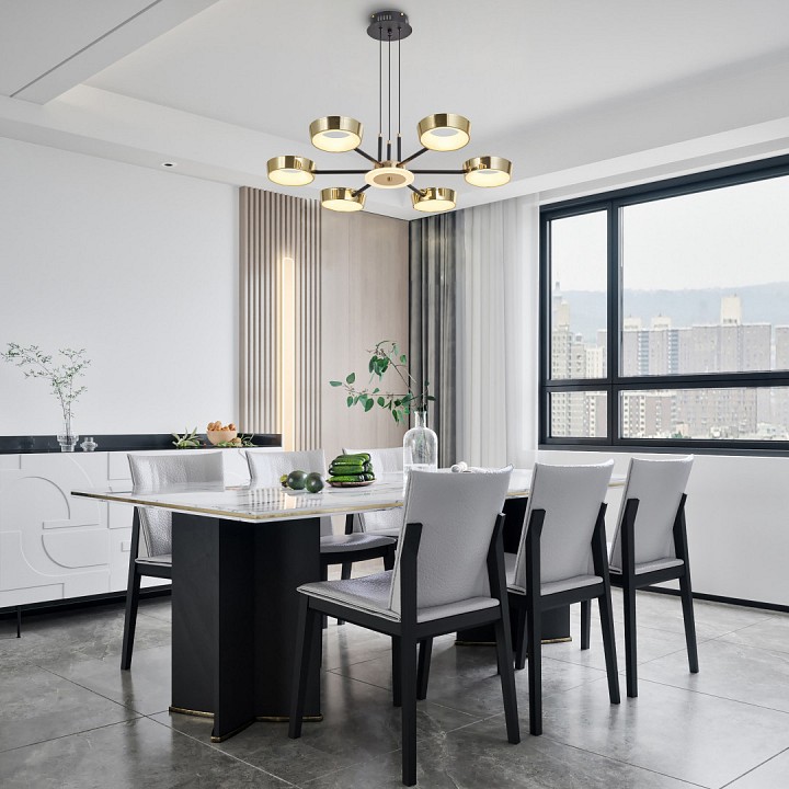 Подвесная люстра arte milano ferrara-71079 271079/6 bk/gd