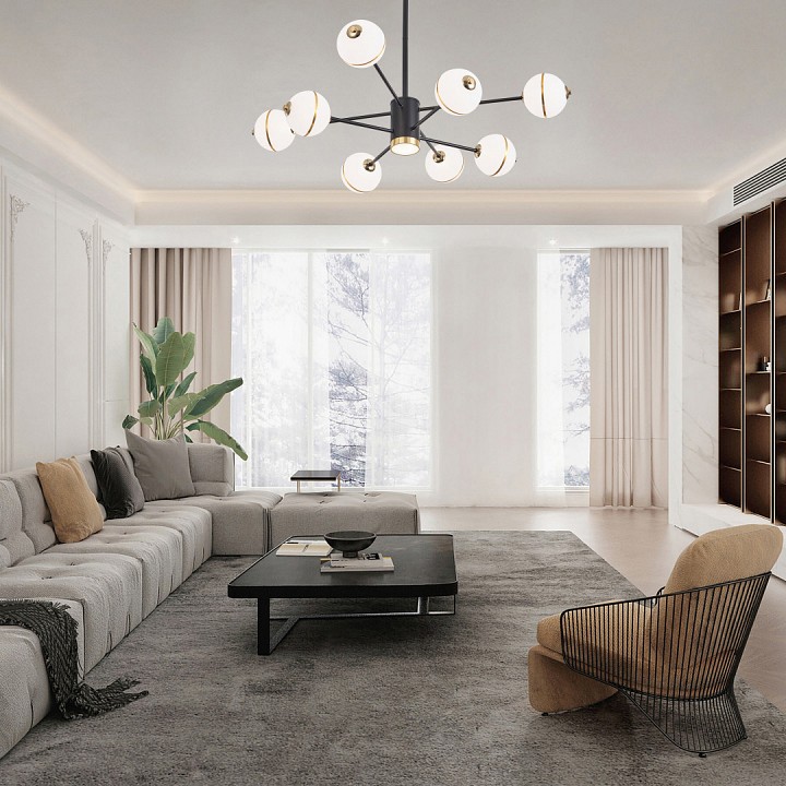 Люстра на штанге arte milano ferrara-72069 272069/8 bk