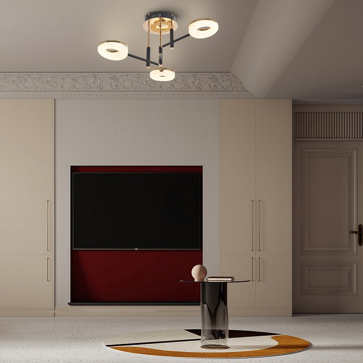 Потолочная люстра arte milano ferrara-72999 272999/3 bk/gd