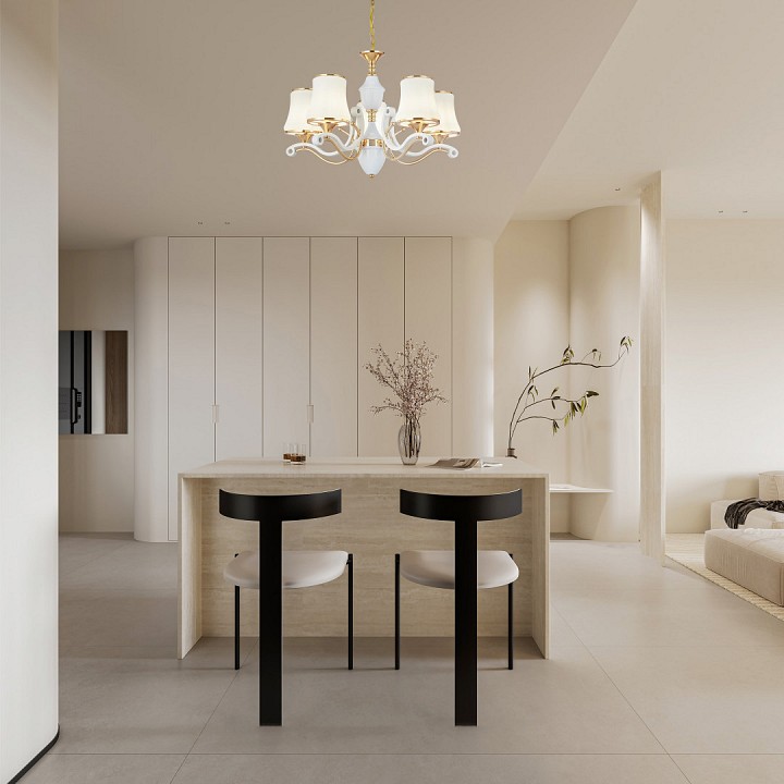Подвесная люстра arte milano florentia-3987 303987/5 wh/gd