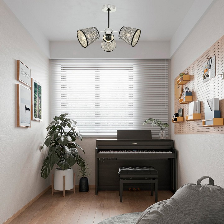 Люстра на штанге arte milano napoli-320007 320007/3 cr.bk