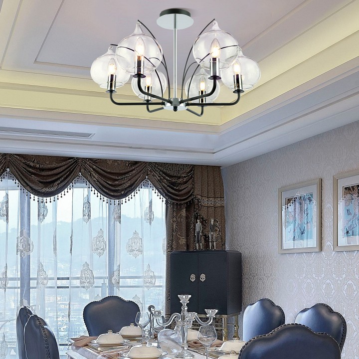 Люстра на штанге arte milano napoli-321007 321007/6 bk.cr