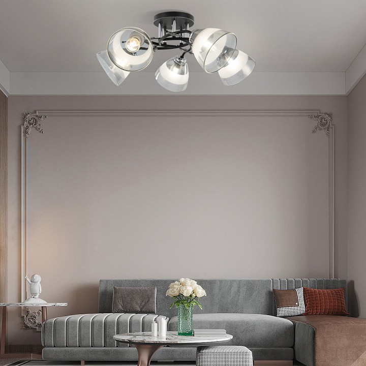 Потолочная люстра arte milano amalfi-327685 327685/5a bk+cr