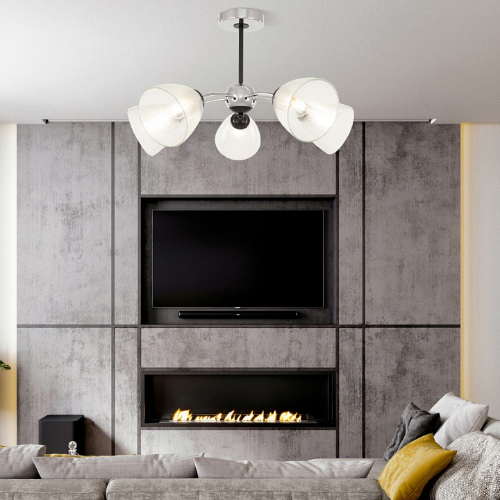 Люстра на штанге arte milano napoli-329007 329007/5 cr.bk