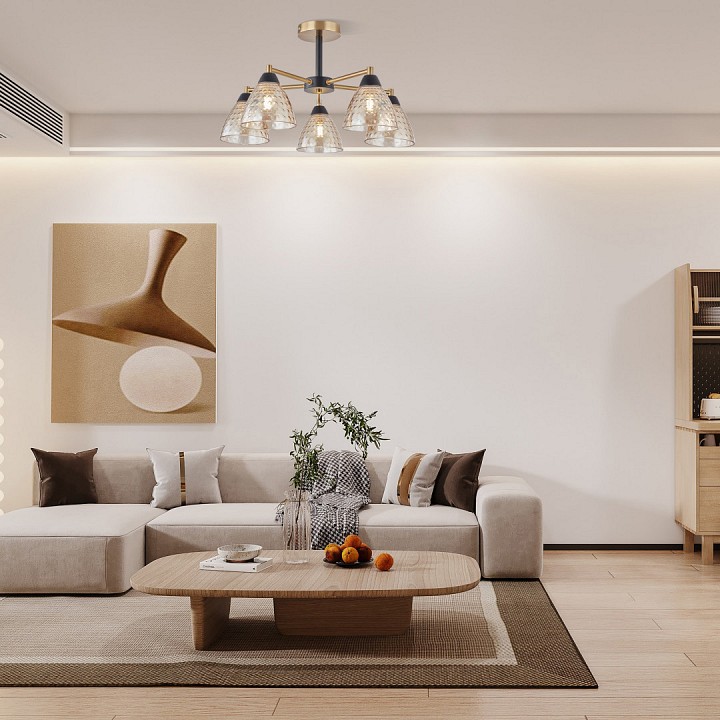 Люстра на штанге arte milano napoli-0754 330754/5 bk+ab