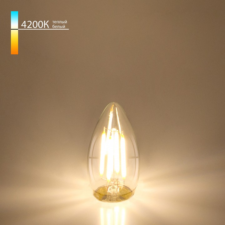 Лампа светодиодная elektrostandard свеча f e27 7вт 4200k a048673