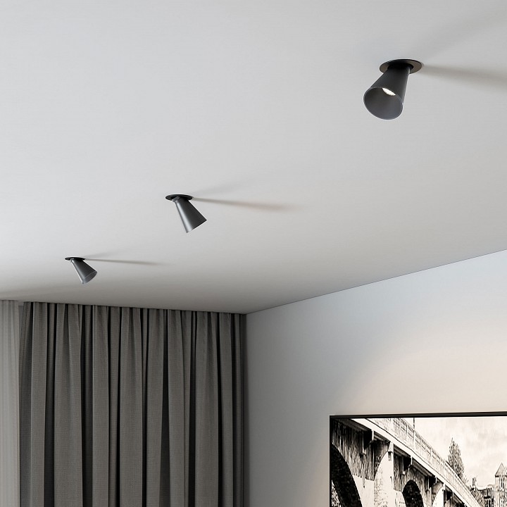 Встраиваемый светильник elektrostandard bell 25097/led 8w 4000k черный