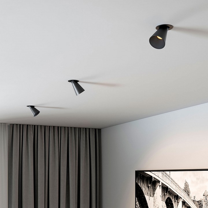 Встраиваемый светильник elektrostandard bell 25097/led 8w 3000k черный