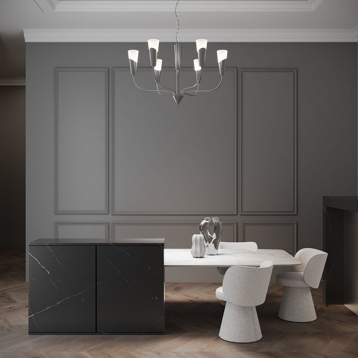 Подвесная люстра eurosvet rhyton 60167/6 никель