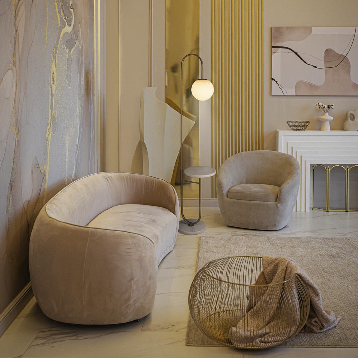 Стол журнальный с торшером loft it sonni 10145 gold