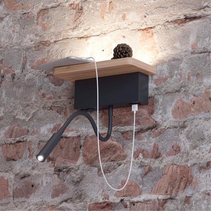 Бра с полкой odeon light woody 3868/8wl