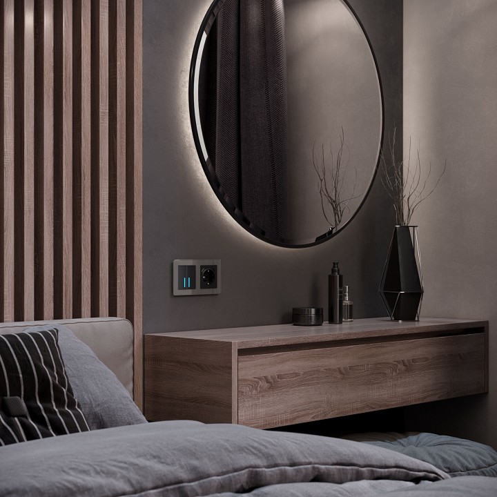 Рамка на 2 поста werkel acrylic (графит) w0022704