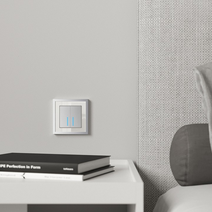 Рамка на 1 пост werkel baguette (белый/серебро) w0012850