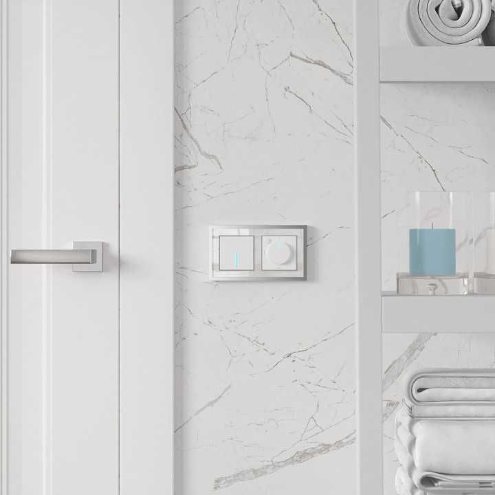 Рамка на 2 поста werkel baguette белый/серебро w0022850