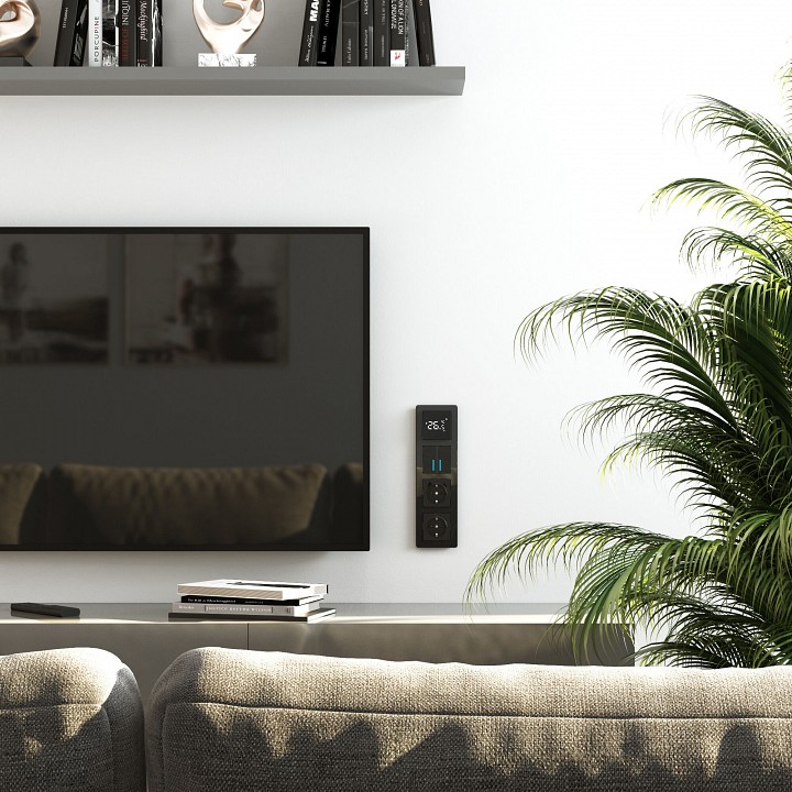 Рамка на 4 поста werkel acrylic (черный) w0042708