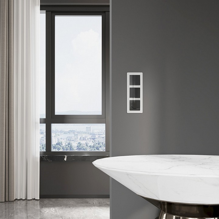 Выключатель проходной одноклавишный без рамки werkel черный акрил w1112048